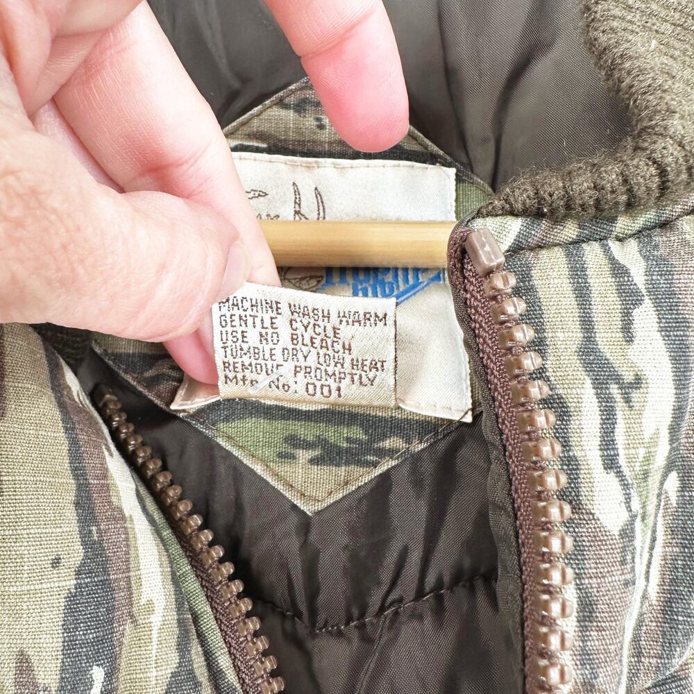 VTG 90s Trophy Club Realtree Camo Puffer Zip Up Vest Mens Large Hunting Outdoors - Picture 8 of 10